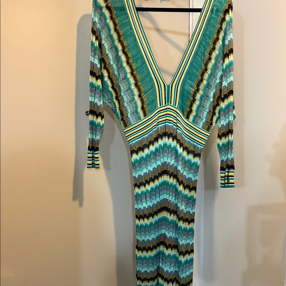 NWOT Marciano Crochet Striped Long Sleeve Dress - Picture 2 of 2
